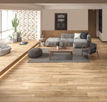 НАПОЛЬНАЯ ПЛИТКА ПОД ДЕРЕВО GRESS NOVA КОРИЧНЕВЫЕ ПАНЕЛИ 20X120 РЕЗЬБА / МАТОВАЯ