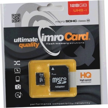 KARTA PAMIĘCI 128GB MICRO SD IMRO DO KAMER ADAPTER