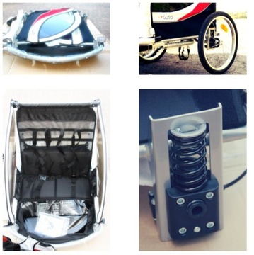 Велоприцеп, коляска для 2 детей Guto 2in1 Red