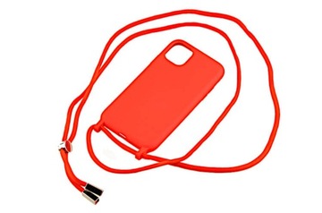 Etui case obudowa guma ze sznurkiem RCK do Apple iPhone 11 czerwony