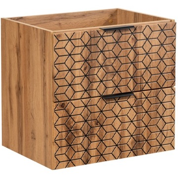 Szafka pod umywalkę DIAMOND 82-60 dąb wotan 60 cm RYFLOWANY front