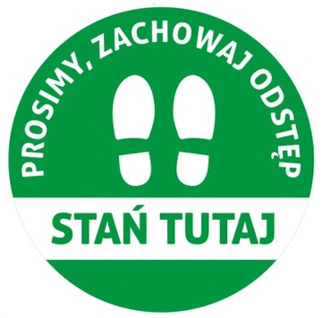 NAKLEJKA NA PODŁOGĘ 40cm STAŃ TUTAJ