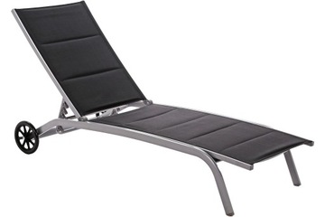 Leżak ogrodowy aluminiowy Ibiza Silver / Black