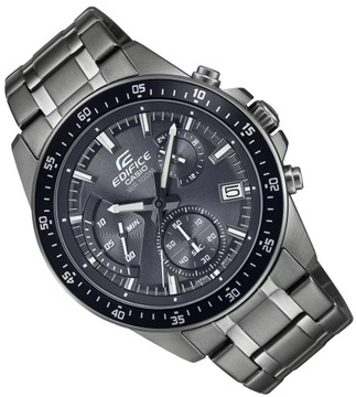 Szary klasyczny zegarek męski na bransolecie Casio Edifice EFV-540DC GRAWER