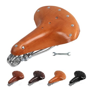 Седло, велосипедное сиденье из натуральной кожи BessieSparks Retro, классические седла черного цвета