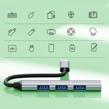 ХАБ USB-C 3.0 — USB 3.0 — 4 ПОРТА USB — РАЗДЕЛИТЕЛЬ / АДАПТЕР / РАЗДЕЛИТЕЛЬ