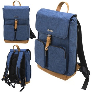 DAVIDT'S PLECAK MIEJSKI GRANATOWY DAYPACK POJEMNY SOLIDNY