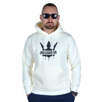 JIGGA WEAR BLUZA Z KAPTUREM PAINTED LOGO BEŻOWA L