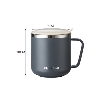 304 Stainless Steel Coffee Mugs Portable Double Wall Metal Drinking Grey