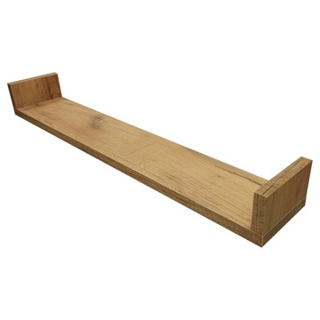 Półka wisząca ścienna na ścianę książki przyprawy LOFT 70cm dąb craft złoty