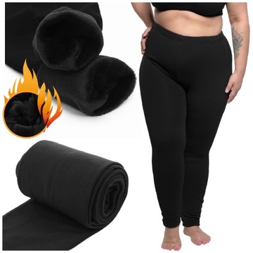 Legginsy Damskie Ocieplane Getry Zimowe Spodnie Ciepłe Grube 3XL/4XL