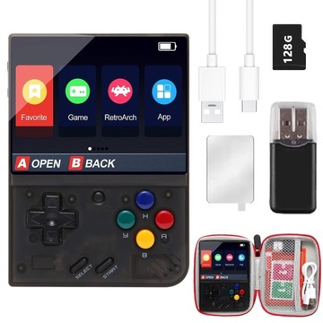 Konsola Gry Przenośna 3.5 Cala IPS - 128GB Karta,15000+ Klasycznych Tytułów