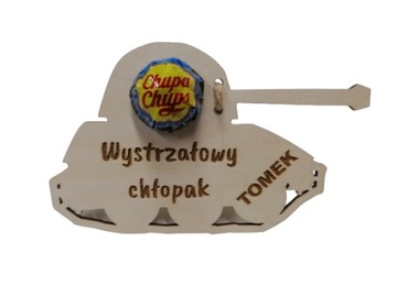 Czołg z grawerem na lizak, Upominek na Dzień Chłopaka, prezent