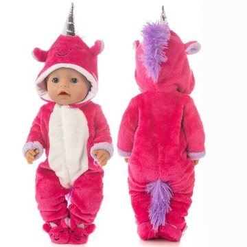 Śliczne Unicorn strój dla 17 Cal laleczka bobas 43cm noworodki laleczka