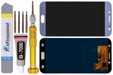 SAMSUNG J7 2017 J730 J730F WYŚWIETLACZ LCD NIEBIES