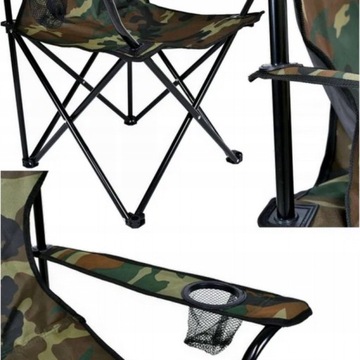 KRZESŁO SKŁADANE Z POKROWCEM TURYSTYCZNE OGRODOWE PLAŻOWE WĘDKARSKIE MORO
