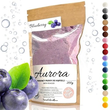 Zapachowy MUSUJĄCY PUDER Do Kąpieli JAGODA jagodowy kolorowa sól SPA SHEA