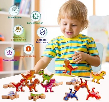 3D Пазл Динозавры Башня Строительство Баланс 3+