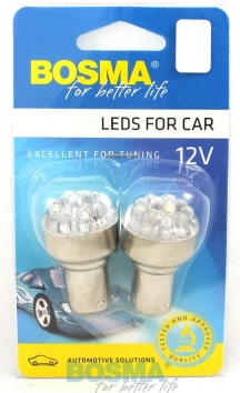 2x ŻARÓWKA BOSMA 12V 12xLED BA15s WHITE 6000K