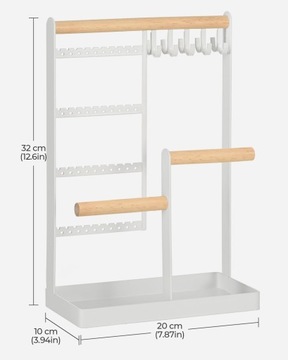 Stojak na biżuterię 5-poziomów organizer na kolczyki + 10 haczyków PREZENT