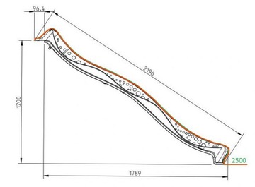 Сертифицированная садовая горка 2,5 м, 7 цветов