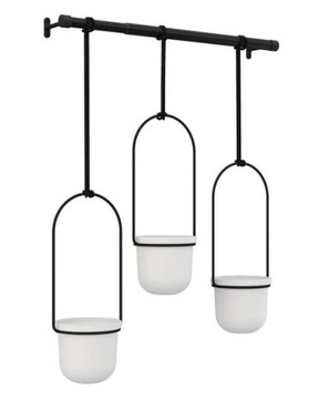 УМБРА Цветочный горшок, подвесная крышка, ТРИФЛОРА, белый с золотом