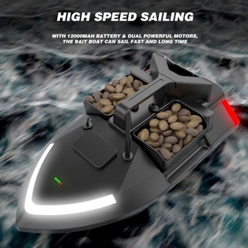 ЛОДКА С ПРИМАНКОЙ GPS V020 500M 2KG ДВОЙНОЙ МОТОР 12000мАч