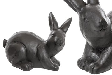 Zając królik ceramiczny 28 x 24 czarny półmatowy