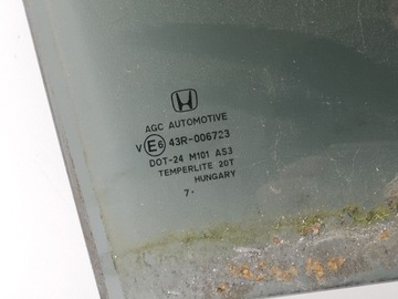 HONDA CR-V 2008 PRAVÁ STRANA SKLO (OKNO) DVEŘE ZADNÍCH