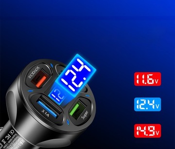 АВТОМОБИЛЬНОЕ ЗАРЯДНОЕ УСТРОЙСТВО FAST 4xUSB 66 Вт 3,1 А QC 3.0 С ПОДСВЕТКОЙ FAST