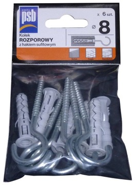 Sila kołek rozporowy 8mm z hakiem sufitowym, worek