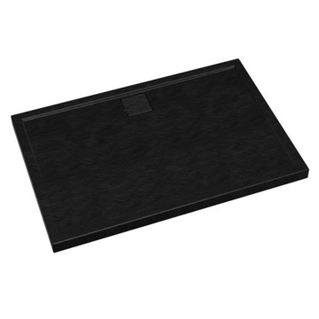 brodzik prostokątny OMEGA BLACK 80 x 100 z syfonem