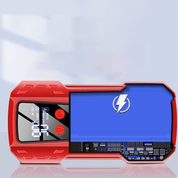 POWERBANK BOOSTER ДЛЯ ЗАВОДА АВТОМОБИЛЯ СО СВЕТОДИОДОМ + ЖК-дисплеем + ЗАЖИМАМИ