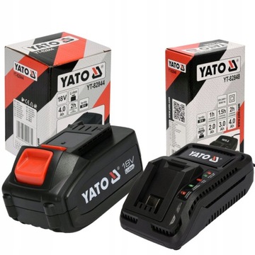 КОМПЛЕКТ АККУМУЛЯТОРОВ YATO ЛИТИЙ-ИОННЫЙ АККУМУЛЯТОР LI-ION 4 Ач 18 В + ЗАРЯДНОЕ УСТРОЙСТВО