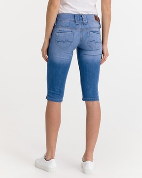Spodenki jeansowe, przecierane, do kolan, niebieski Pepe Jeans 28