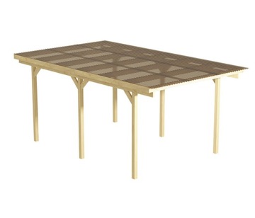 Wiata drewniana 300x500cm 210cm Poliwęglan Brąz