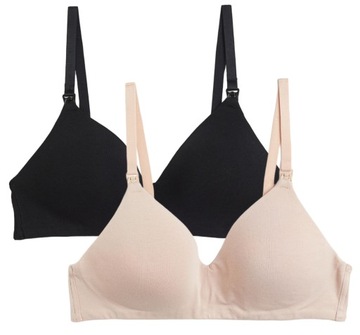 H&M MAMA NURSING PADDED 2 PAK BIUSTONOSZE STANIKI DO KARMIENIA 75B