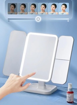 КОСМЕТИЧЕСКОЕ ЗЕРКАЛО СО СВЕТОДИОДНОЙ ПОДСВЕТКОЙ СКЛАДНОЕ ЗЕРКАЛО ДЛЯ МАКИЯЖА ПРЕМИУМ-ПРЕМИУМ