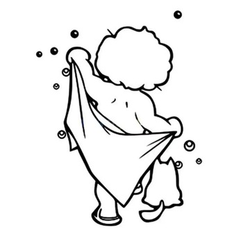 Cute Kids Shower Wall Art Sticker Removable PVC Wall Tattoo Decals Living R
