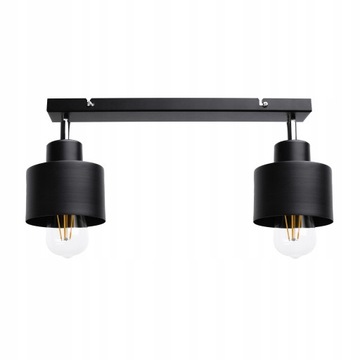 LAMPA WISZĄCA SUFITOWA BELKA KUBEK CZARNY 2xE27