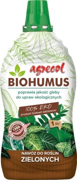 Biohumus Eko nawóz ekologiczny do roślin zielonych 1 litr Agrecol pewny