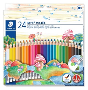 KREDKI WYMAZYWALNE STAEDTLER Z GUMKĄ 24 KOLORY