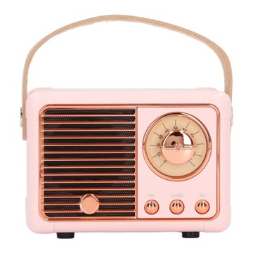 MINI RADIO RETRO GŁOŚNIK BLUETOOTH RÓŻOWY