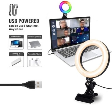 Кольцевая подсветка RGB. Световое кольцо с зажимом