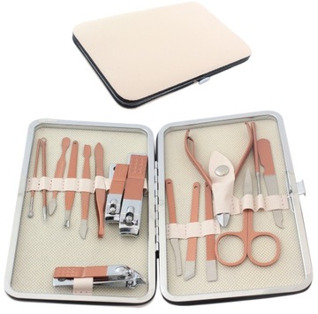 ZESTAW DO MANICURE PAZNOKCI PEDICURE DUŻY CĄŻKI RADEŁKA ETUI 16 EL AG603G