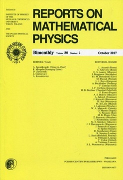 REPORTS ON MATHEMATICAL PHYSICS 80/2 PERGAMON KSIĄ