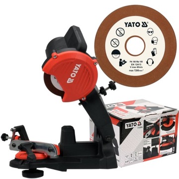 ЭЛЕКТРИЧЕСКАЯ НАСТОЛЬНАЯ ТОЧИЛКА YATO ДЛЯ ЗАТОЧКИ ПИЛОВЫХ ЦЕПЕЙ + КАМЕНЬ