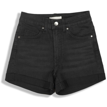 H&M Krótkie Spodenki Damskie Czarne Jeansowe Szorty Jeans Bawełna XXL 44