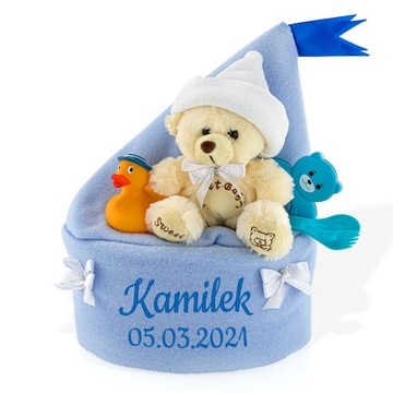 Tort z pampersów 4 STATEK roczek baby shower
