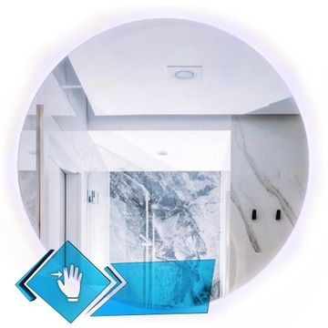 Lustro LED okrągłe bez ramy 100 włącznik sensorowy